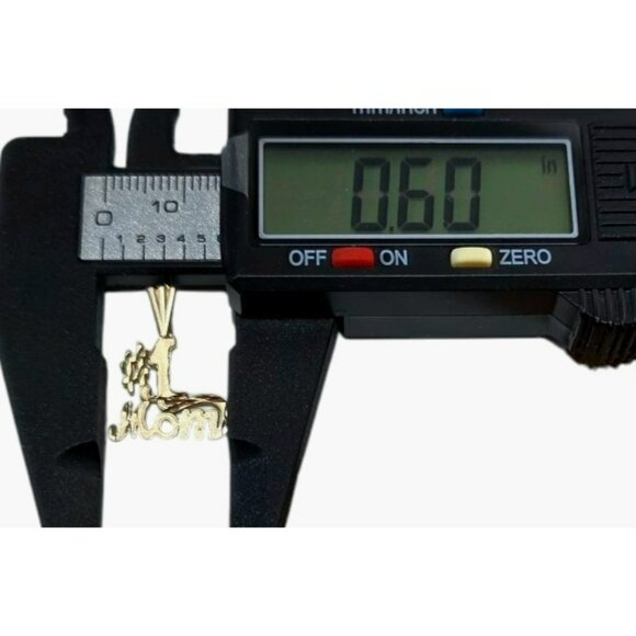 14K Yellow Gold #1 MOM Pendant Charm 585 Signed Mark Anthony 1.1g Textured Gift - Picture 10 of 11